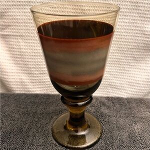 Libbey Brown and Gray Goblet